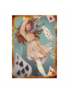 Cakasepetim Ahşap Tablo Alice Harikalar Diyarında