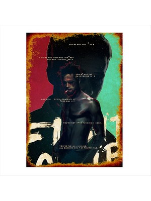 Cakasepetim Ahşap Tablo Retro Fight Club Film Posteri