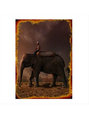 Cakasepetim Ahşap Tablo Fil İle Yolculuk