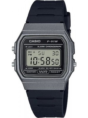 Casio F-91WM-1BDF Erkek Dijital Kol Saati 10 ATM Suya Dayanıklı Siyah Silikon Kordon