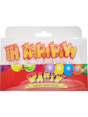 PartiBulutu Kral Taraftar Sarı Kırmızı Happy Birthday Mum