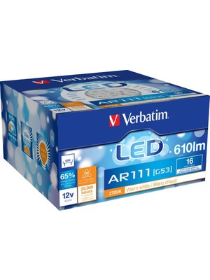 Verbatim 52018 Ar111 G53 16W 12Vac/Dc 2700K Ww 610Lm Led Ampul