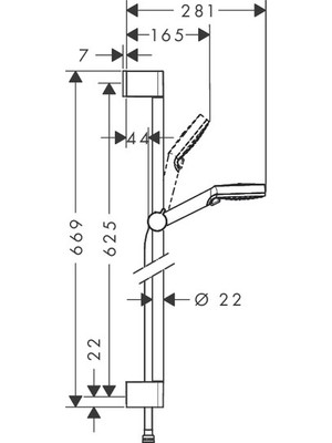 Hansgrohe Crometta Duş seti Vario, 65 cm duş barı ile