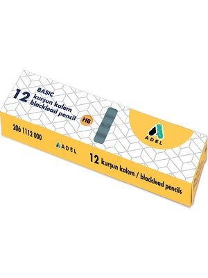 Adel Basic Yuvarlak Dipli Kurşun Kalem Hb 2061112000 12 Li (1 Paket 12 Adet)
