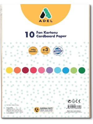 Adel Fon Kartonu 25X35 Cm Karışık 10 Lu 4343030001
