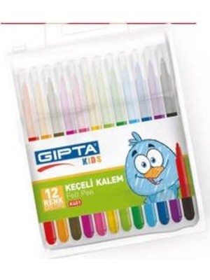 Gıpta Fırça Uçlu Keçe Uç Kalem 12 Renk 4-K415100-5001