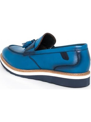 İriadam 4341 Mavi Erkek Büyük Numara Loafer Ayakkabı