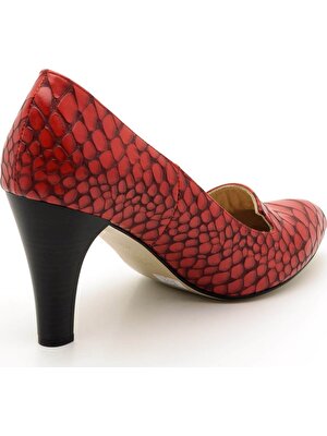 Costo Shoes 1952 Kırmızı Anakonda Büyük Numara Kadın Ayakkabısı