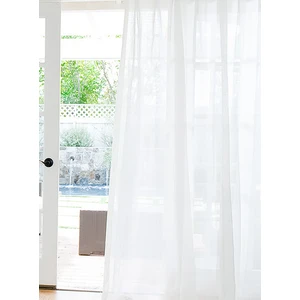Belle Cose Kullanıma Hazır Pilesiz Beyaz Keten Tül Perde 550 x 260 cm