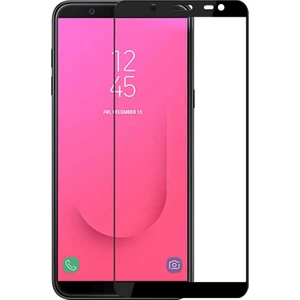Samsung Galaxy J8 Tam Kaplayan Temperli Cam Ekran Koruyucu Film Siyah