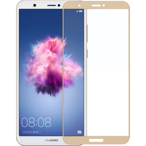 Huawei P Smart Tam Kaplayan Temperli Cam Ekran Koruyucu Film Gold