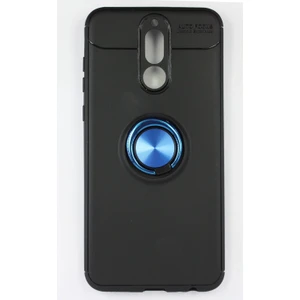 Case 4U Huawei Mate 10 Lite Kılıf Yüzüklü Darbeye Dayanıklı (Mıknatıslı Araç Tutucu Uyumlu) Siyah - Mavi