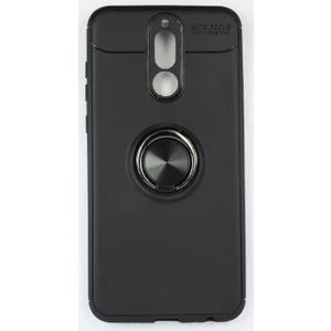 Case 4U Huawei Mate 10 Lite Kılıf Yüzüklü Darbeye Dayanıklı (Mıknatıslı Araç Tutucu Uyumlu) Siyah