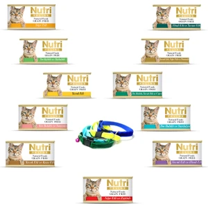 Nutri Feline Tahılsız Karışık Kedi Maması 36x85 gr ve Kedi Tasması
