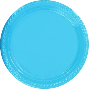 Tabak 25 Adet Renkli Plastik Tabak Doğum Günü Parti Kutlama Mavi ( 22 cm )