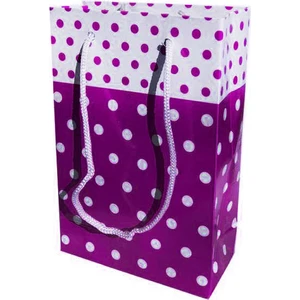 Karton Çanta 25 Adet Puantiyeli Karton Çanta Mor ( 12 cm * 17 cm )