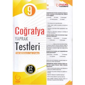Palme Yayıncılık 9. Sınıf Coğrafya Yaprak Testleri