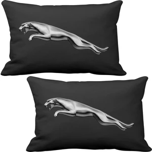 ASR Jaguar Logo 2'li Lüks Araç Boyun Yastığı Siyah ve Ahşap Logo Anahtarlık