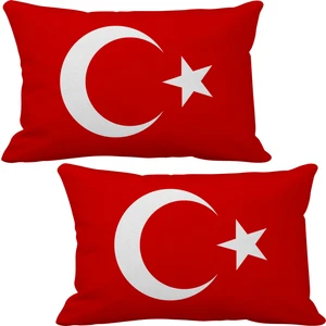 ASR Türkiye Turkey Bayrak 2'li Lüks Araç Boyun Yastığı ve Ahşap Logo Anahtarlık
