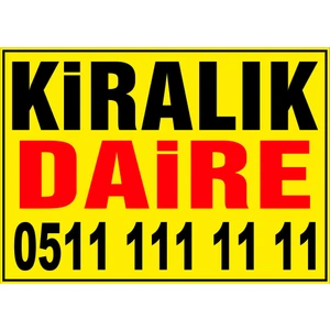 Renkli Reklam Kiralık Daire Branda Afişi