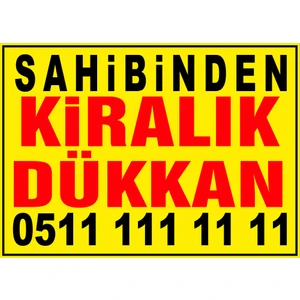 Renkli Reklam Sahibinden Kiralık Dükkan Branda Afişi