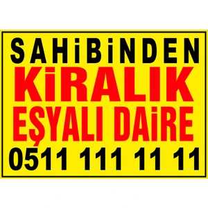 Renkli Reklam Sahibinden Kiralık Eşyalı Daire Branda Afişi