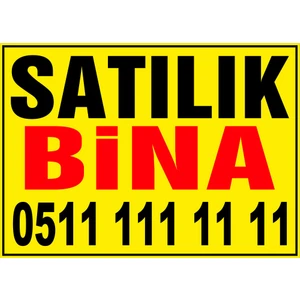 Renkli Reklam Satılık Bina Branda Afişi
