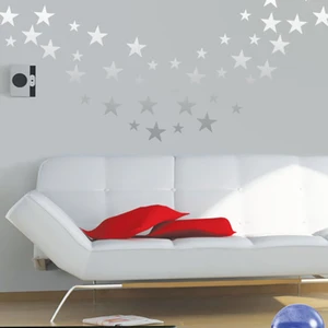 Tilki Dünyası 140 Adet Gümüş Yıldız Set Duvar Sticker