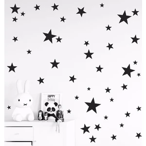 Tilki Dünyası 150 Adet Siyah Yıldız Set Bebek ve Çocuk Odası Duvar Sticker