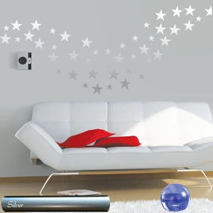Tilki Dünyası 150 Adet Gümüş Yıldız Set Bebek ve Çocuk Odası Duvar Sticker