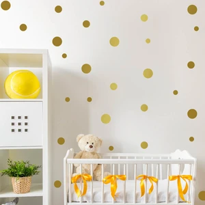 Tilki Dünyası 108 Adet Altın Renk Puantiyeler Bebek ve Çocuk Odası Duvar Sticker