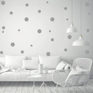 Tilki Dünyası 108 Adet Gümüş Renk Puantiyeler Bebek ve Çocuk Odası Duvar Sticker