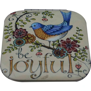 Gift Home Kare Cep Ve Çanta Makyaj Aynası Neşeli Kuş Resimli