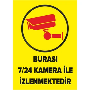 Renkli Reklam Burasi 7-24 Kamera İle İzlenmektedir Levhası (Sac Malzeme)