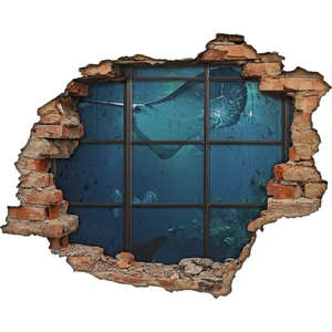Deniz Dibi, Okyanus, Kırık Cam, Tuğla 3D Görünümlü Duvar Sticker