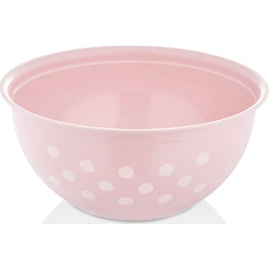 P087 Puantiyeli 6 lt Yuvarlak Kase Pembe