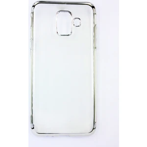 Case 4U Samsung Galaxy A6 2018 Kılıf Silikon Arka Kapak - Glitter - Gümüş