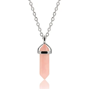 Coco Bijoux Pembe Kuvars Doğal Taşlı Kolye