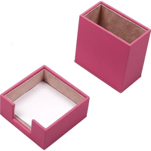 Güner Ofis Deri 2 Parça Masaüstü Seti Seti Pembe Kalemlik Ve Notluk