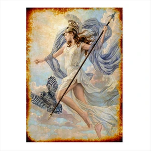 Ahşap Tablo Athena Tanrıçası