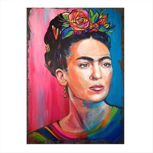 Ahşap Tablo Frida kahlo yağlı boya