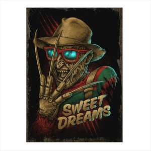 Ahşap Tablo Freddy Krueger 1