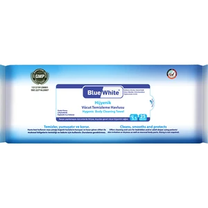 Blue White Hijyenik Vücut Temizleme Havlusu 25 Adet