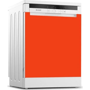 Tilki Dünyası Bulaşık Makinesi Kapak Kaplama Sticker 514 Haşhaş Kırmızısı