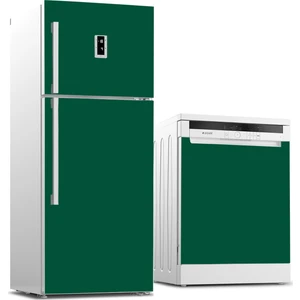 Tilki Dünyası Buzdolabı ve Bulaşık Makinesi Kaplama Sticker 533 Orman Yeşili