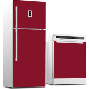 Tilki Dünyası Buzdolabı ve Bulaşık Makinesi Kaplama Sticker 513 Bordo