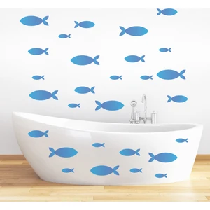 Tilki Dünyası Mavi Balıklar Duşakabin ve Banyo Sticker
