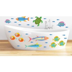 Tilki Dünyası Renkli Balıklar Duşakabin ve Banyo Sticker