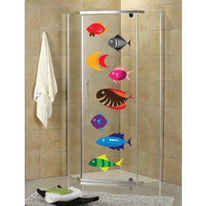 Tilki Dünyası Renkli Balıklar Duşakabin ve Banyo Sticker