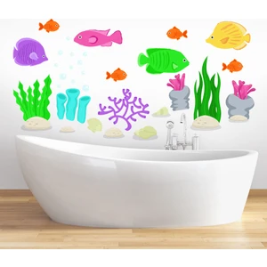 Tilki Dünyası Deniz Altı Manzarası Duşakabin ve Banyo Sticker